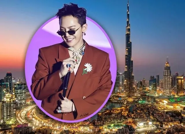 G-DRAGON biểu diễn tại lễ hội âm nhạc KRAZY SUPER CONCERT ở Dubai, UAE. (Ảnh chụp màn hình Facebook của Giáo sư Seo Kyung-duk)